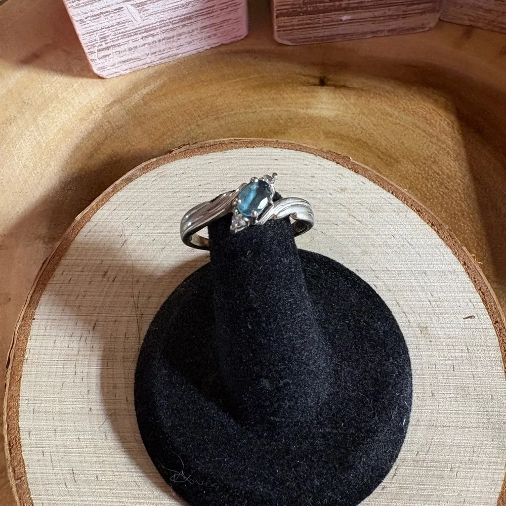 Silver and Blue Women's Ring